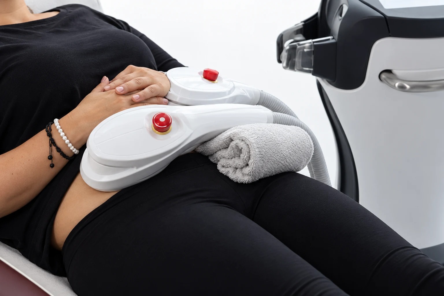 Equipo de criolipólisis CryoSlim Hybrid en el centro de estética Foot & Body de Madrid Río